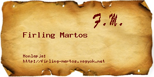 Firling Martos névjegykártya
